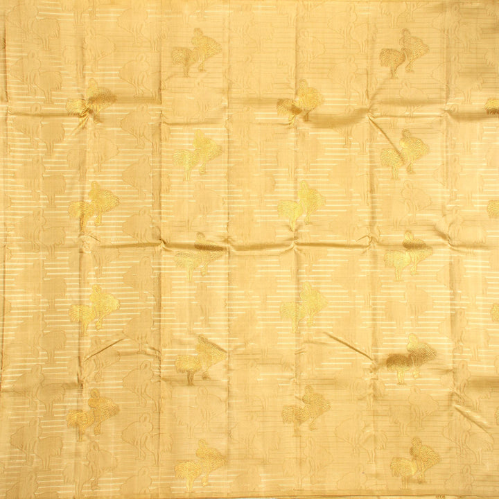 Kuberan Cream Blue Kanchivaram Silk Saree