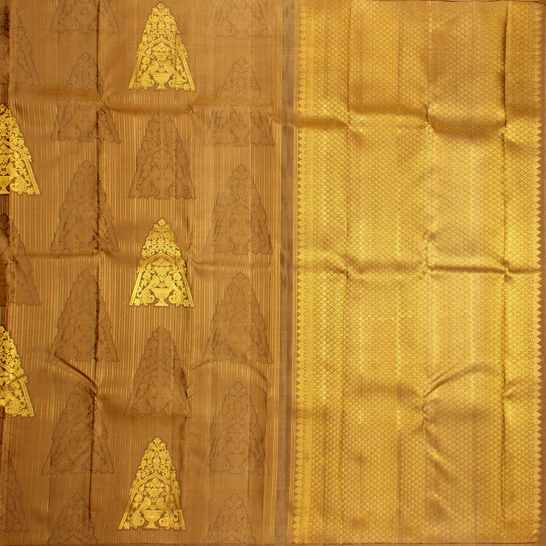 Kuberan Light Brown Kanchivaram Silk Saree
