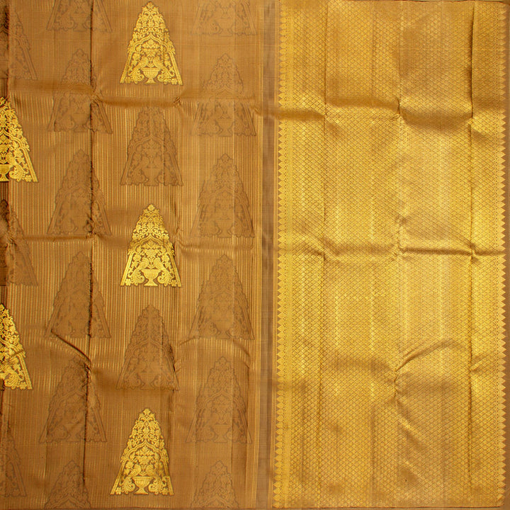 Kuberan Light Brown Kanchivaram Silk Saree