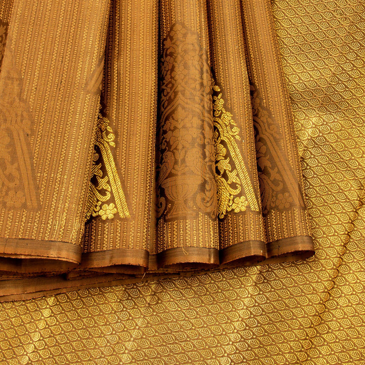 Kuberan Light Brown Kanchivaram Silk Saree