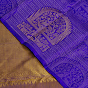 Kuberan Royal Blue Beige Kanchivaram Silk Saree