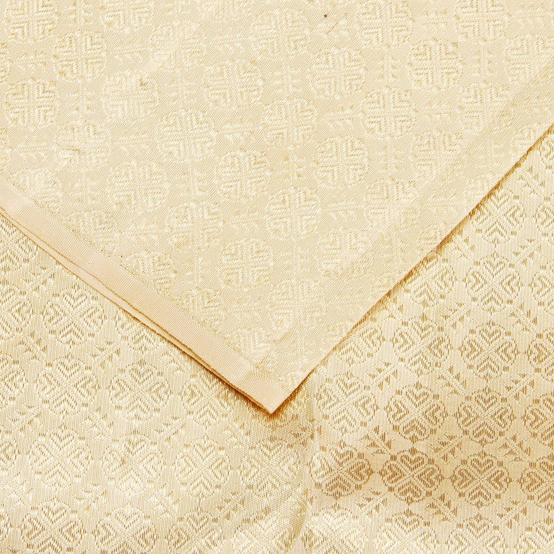 Kuberan Pink Cream Kanchivaram Silk Saree