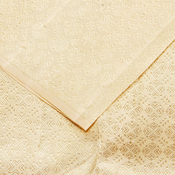 Kuberan Pink Cream Kanchivaram Silk Saree