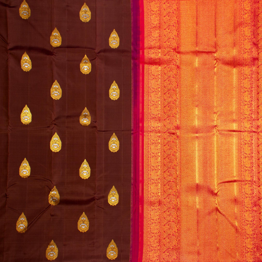 Kuberan Brown Kanchivaram Silk Saree