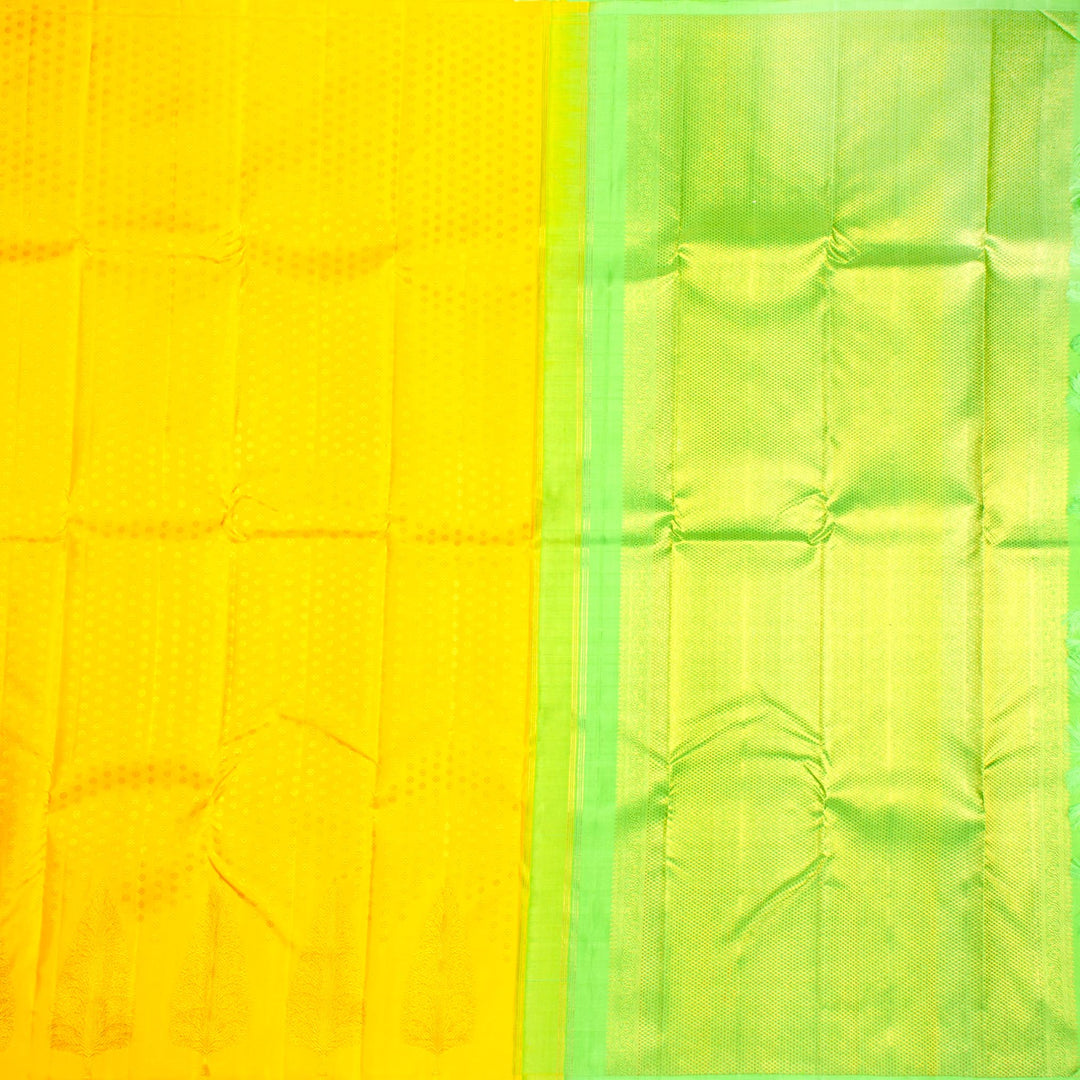 Kuberan Bright Yellow Kanchivaram Silk Saree