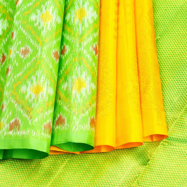 Kuberan Bright Yellow Kanchivaram Silk Saree