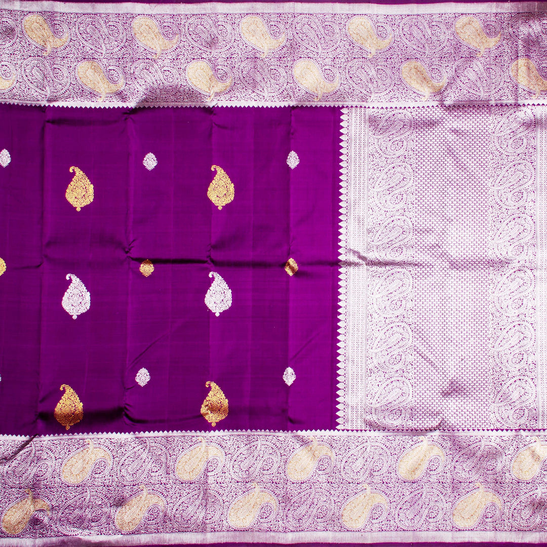 Kuberan Purple Kanchivaram Silk Saree
