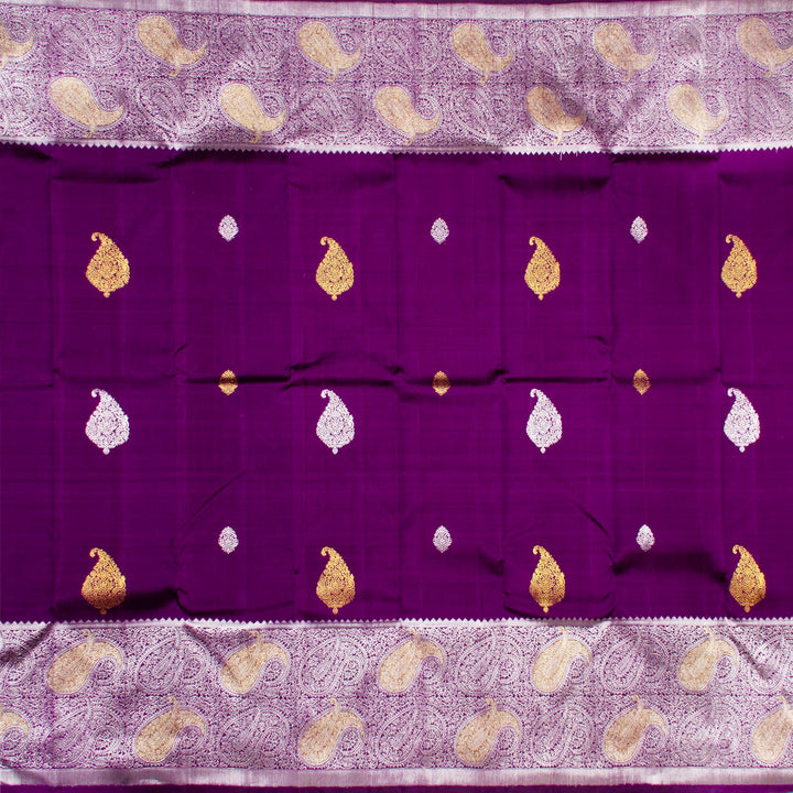 Kuberan Purple Kanchivaram Silk Saree