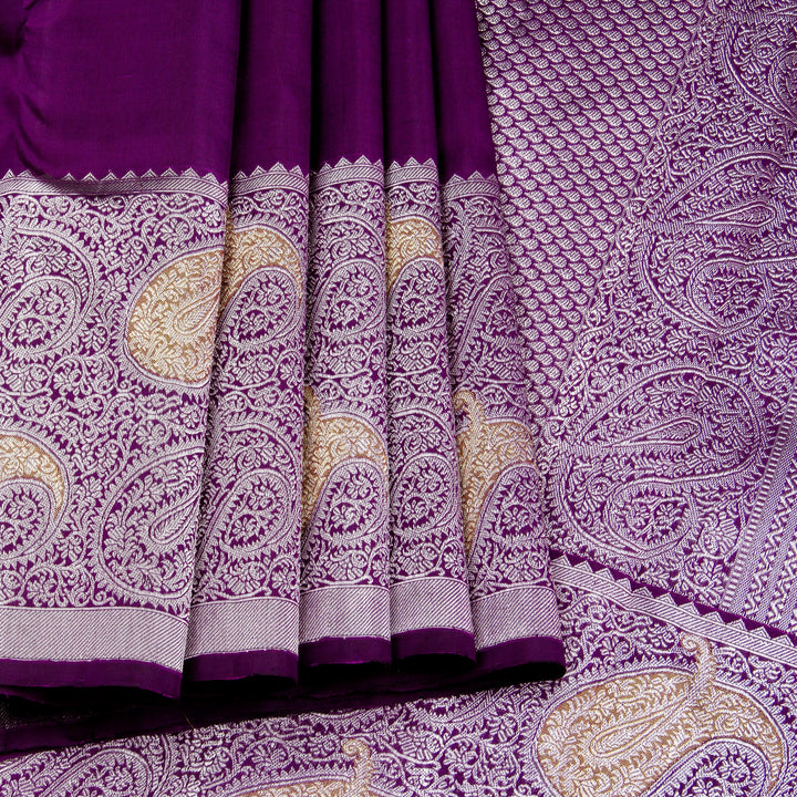 Kuberan Purple Kanchivaram Silk Saree