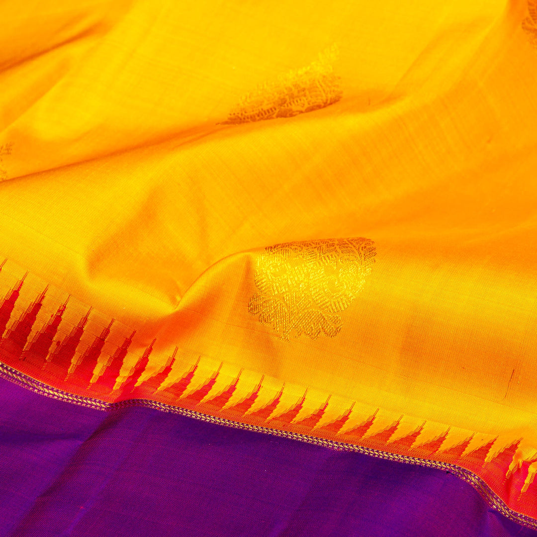 Kuberan Yellow Purple Kanchivaram Silk Saree