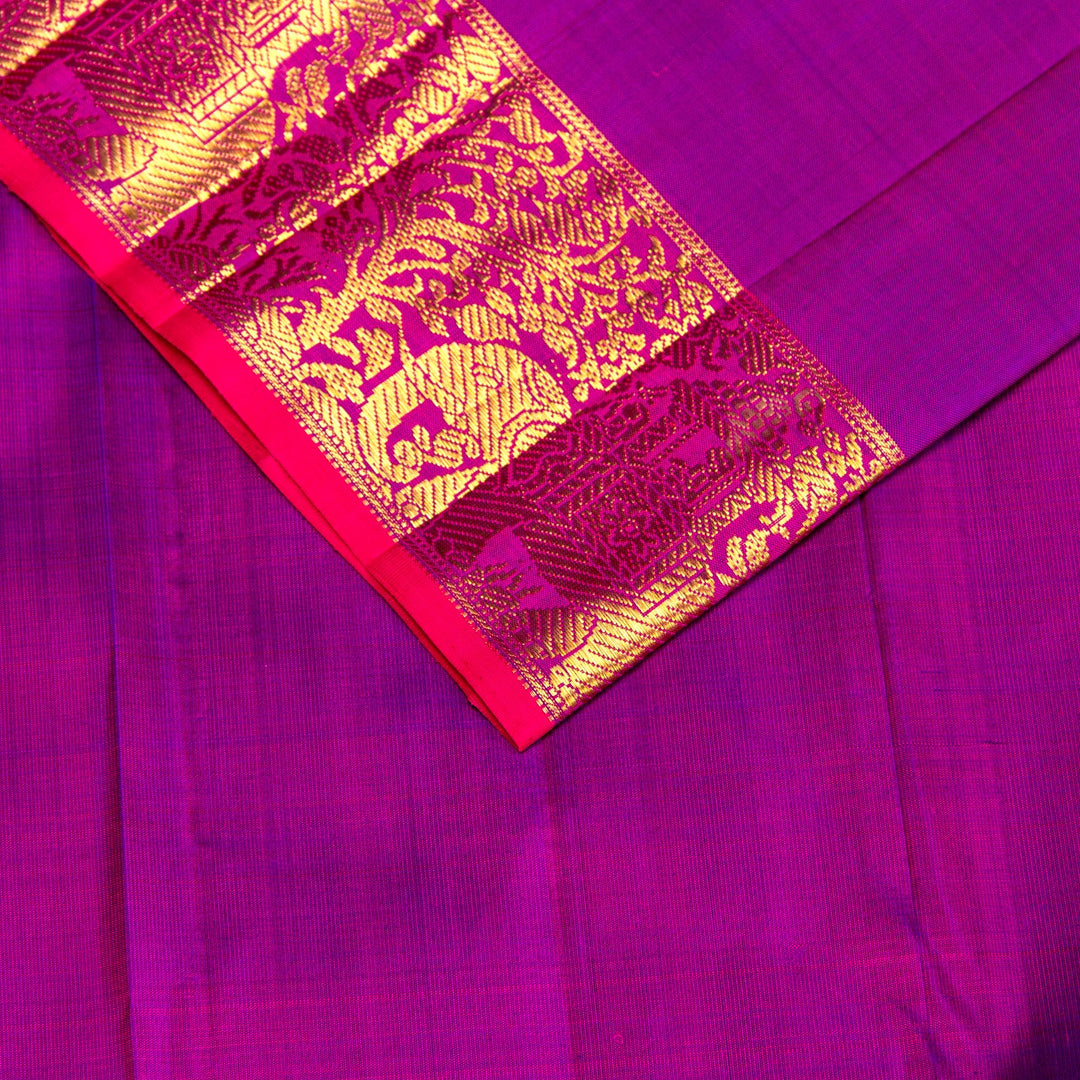 Kuberan Yellow Purple Kanchivaram Silk Saree