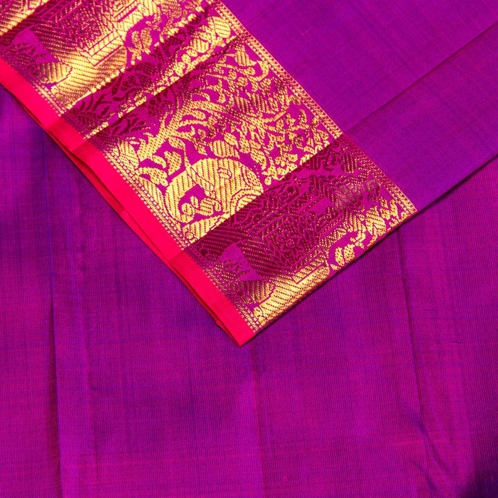 Kuberan Yellow Purple Kanchivaram Silk Saree