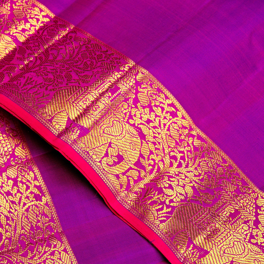 Kuberan Yellow Purple Kanchivaram Silk Saree