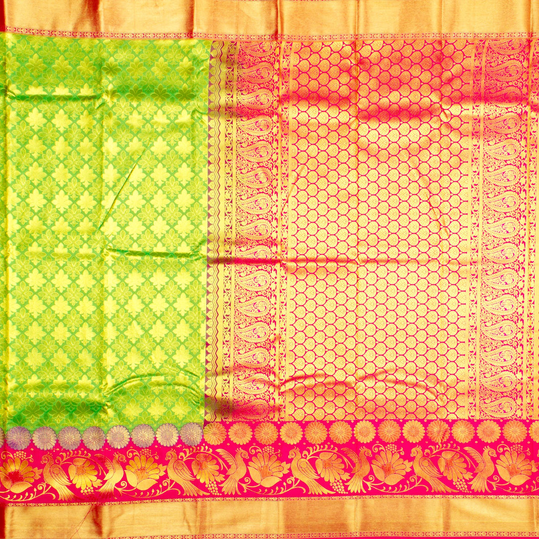 Kuberan Green Red Art Silk Saree