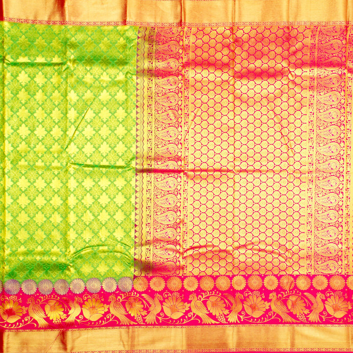 Kuberan Green Red Art Silk Saree