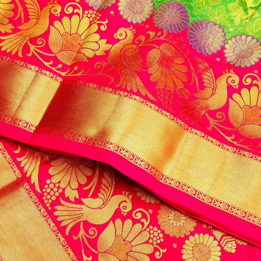 Kuberan Green Red Art Silk Saree