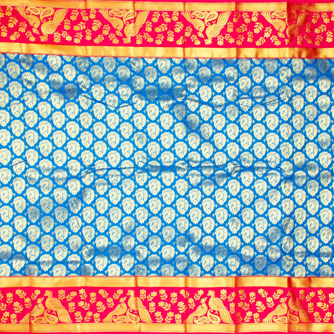 Kuberan Blue Red  Art Silk Saree