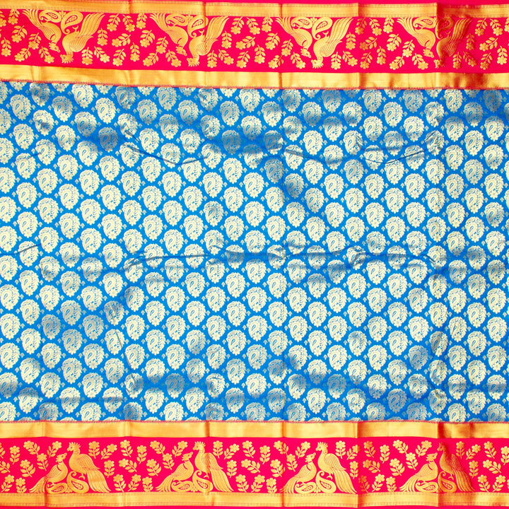 Kuberan Blue Red  Art Silk Saree