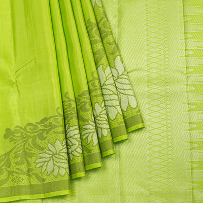 Buy Pure Silk Saree in Green Color Online - dvz0003392