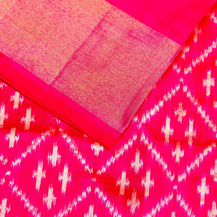 Kuberan Yellow Pink Pochampally Silk Saree