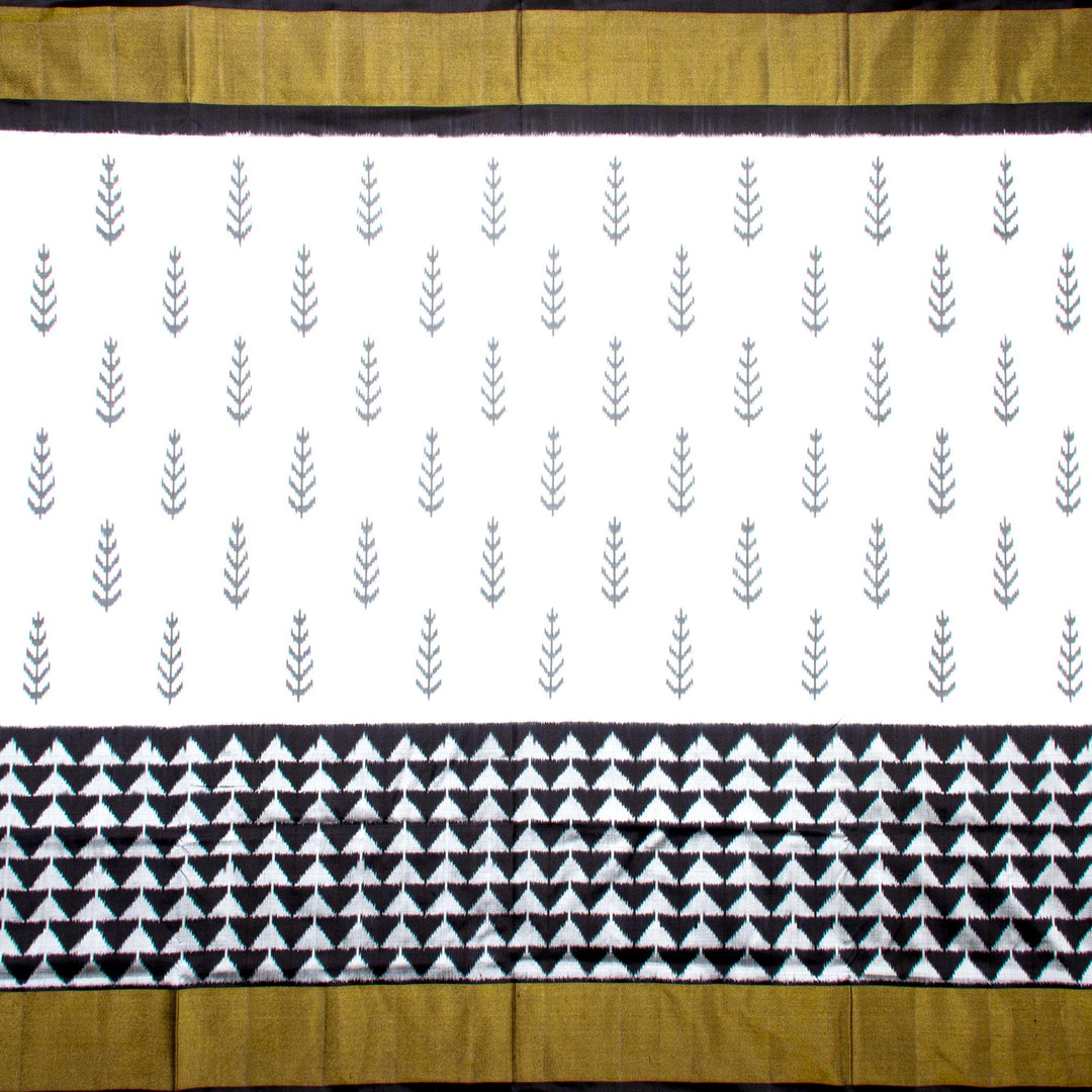 Kuberan White Black Pochampally Silk Saree