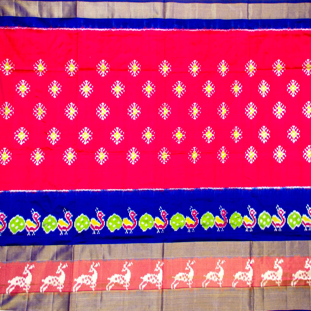 Kuberan Pink Blue Pochampally Silk Saree