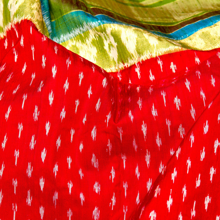 Kuberan Red Green Pochampally Silk Saree