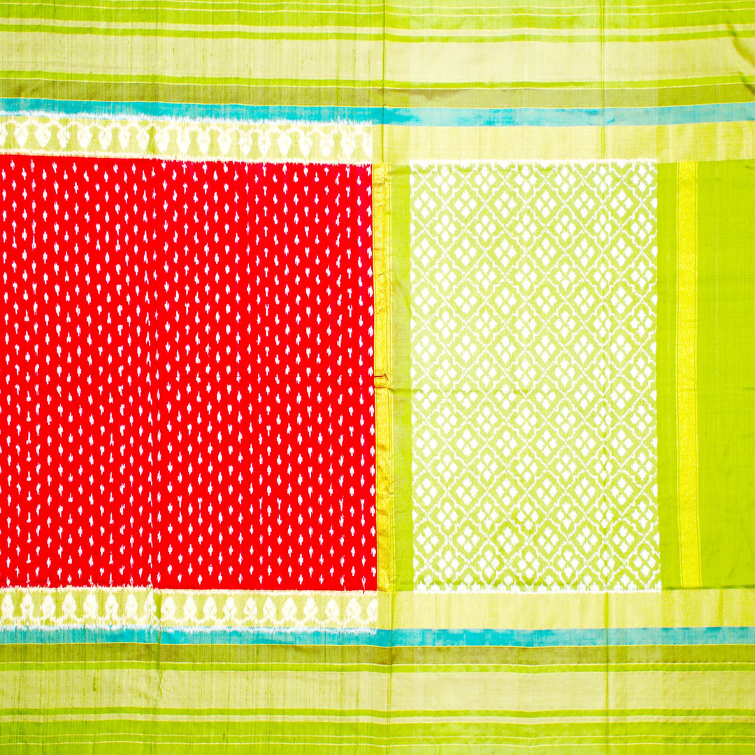 Kuberan Red Green Pochampally Silk Saree