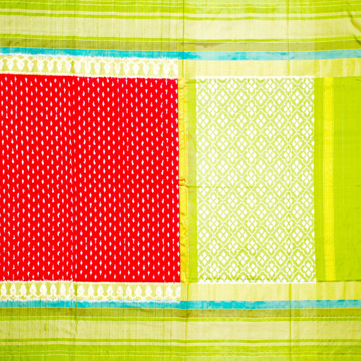 Kuberan Red Green Pochampally Silk Saree