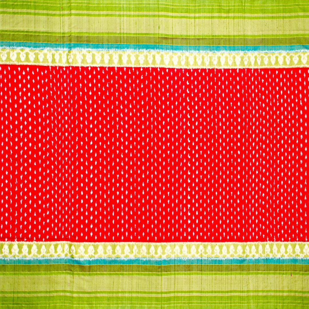 Kuberan Red Green Pochampally Silk Saree