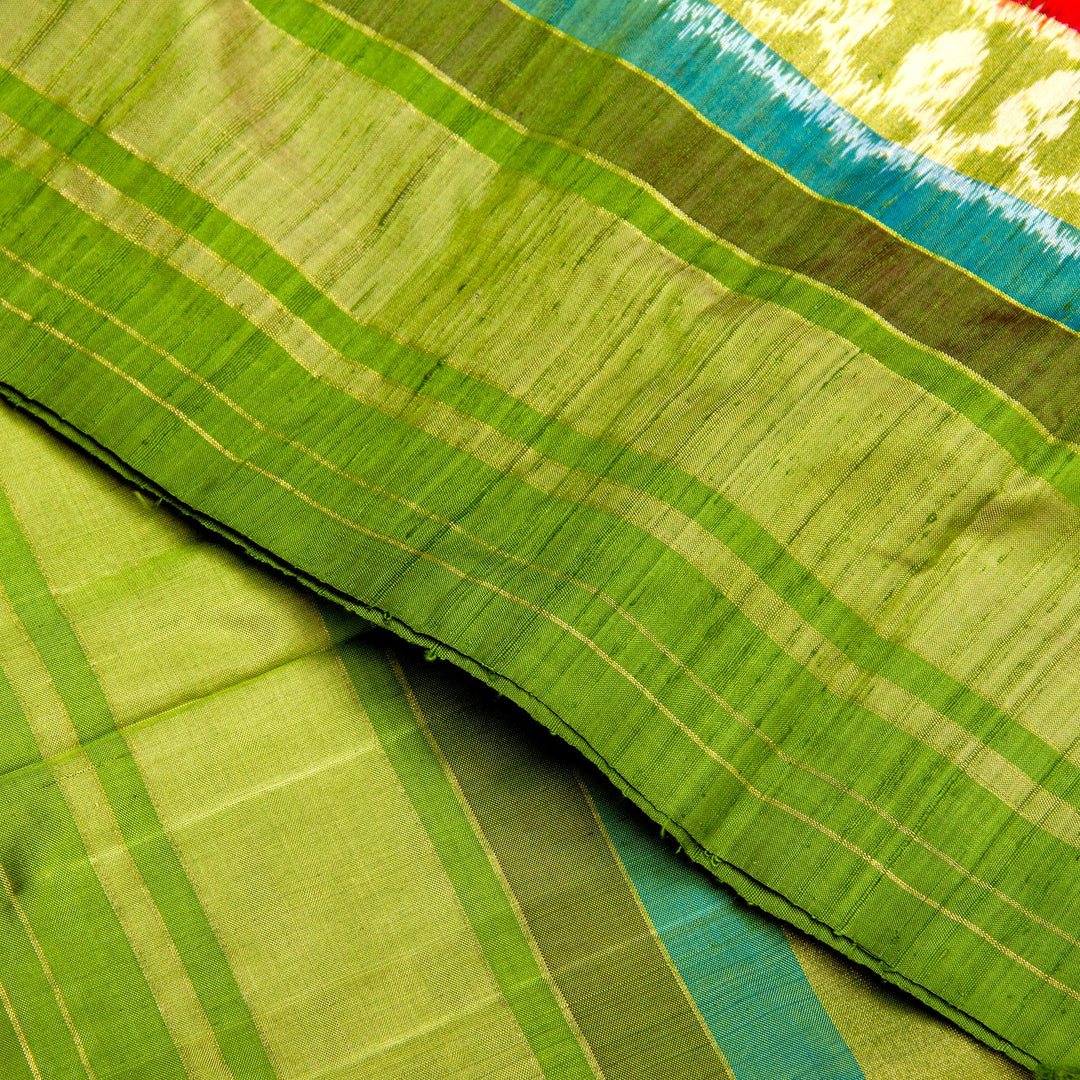 Kuberan Red Green Pochampally Silk Saree
