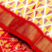 Kuberan Cream Red Pochampally Silk Saree