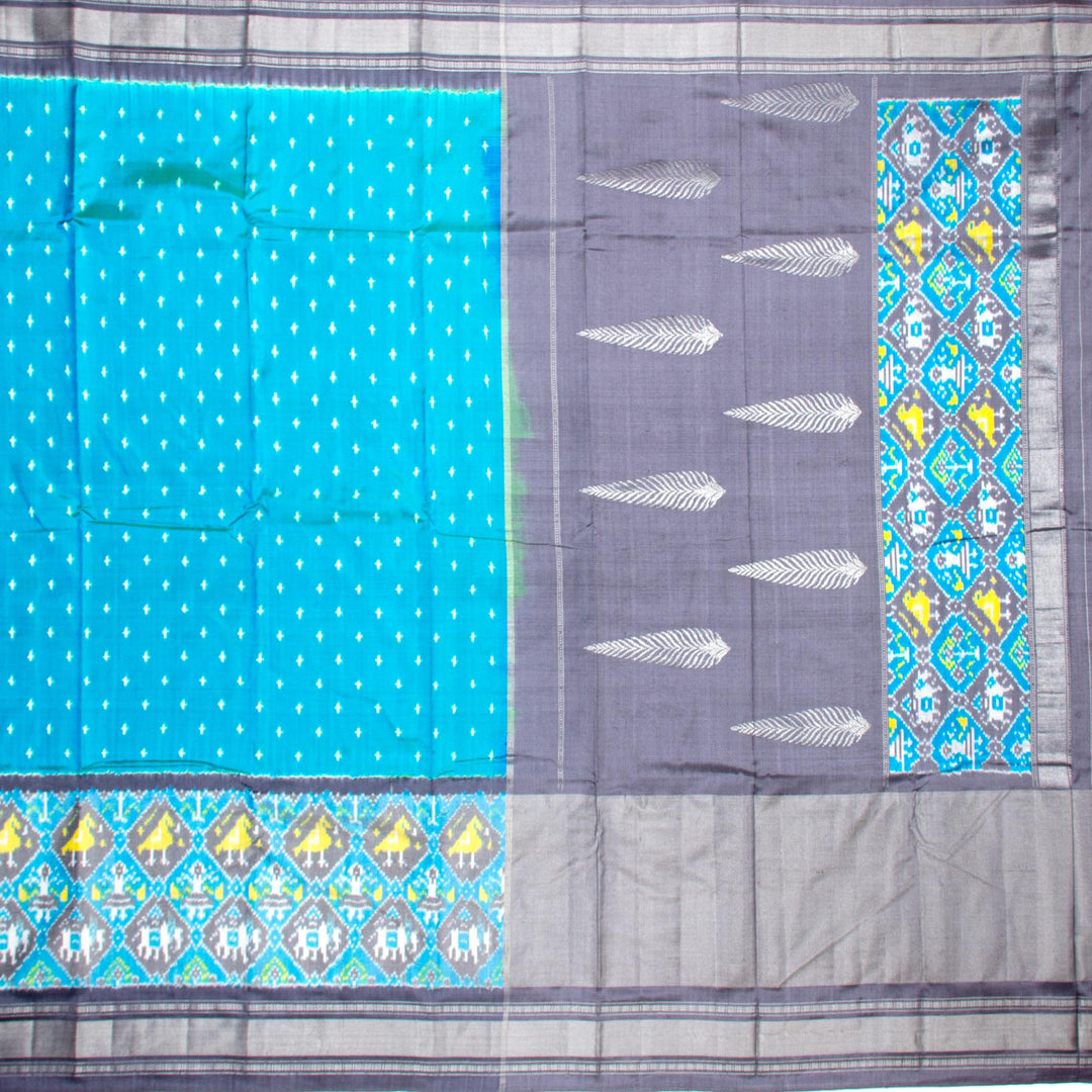 Kuberan Blue Grey Pochampally Silk Saree