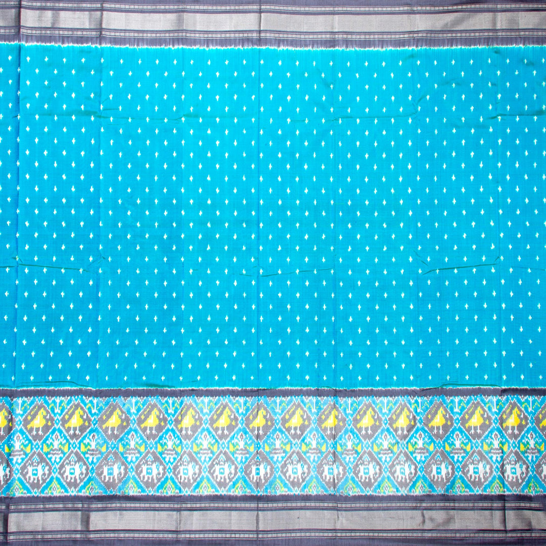 Kuberan Blue Grey Pochampally Silk Saree