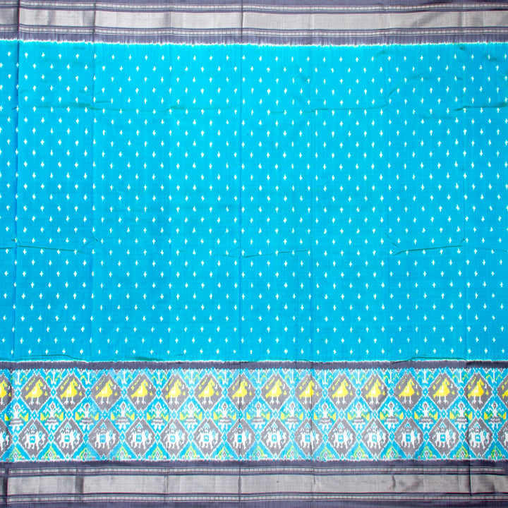 Kuberan Blue Grey Pochampally Silk Saree