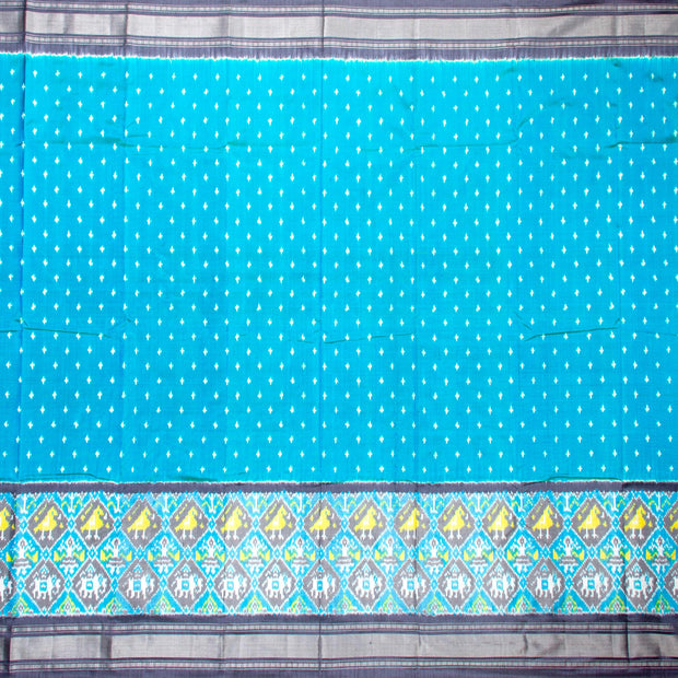 Kuberan Blue Grey Pochampally Silk Saree