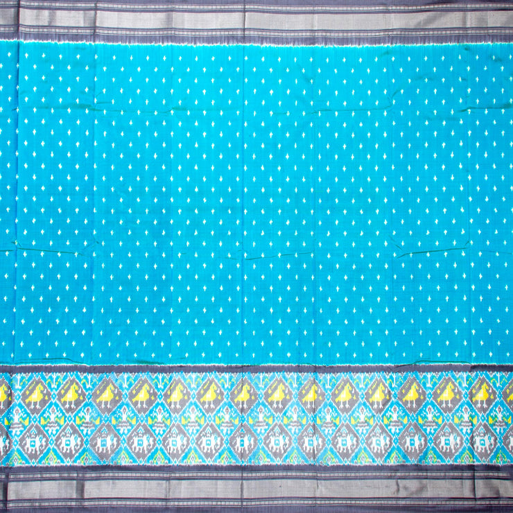 Kuberan Blue Grey Pochampally Silk Saree