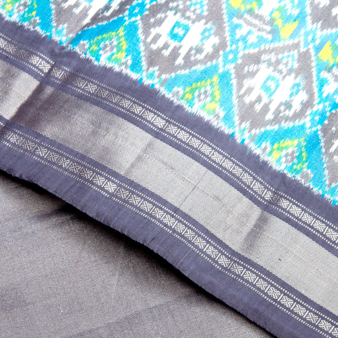 Kuberan Blue Grey Pochampally Silk Saree