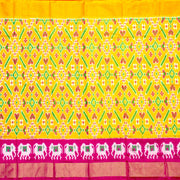 Kuberan Yellow Pink Pochampally Pavada