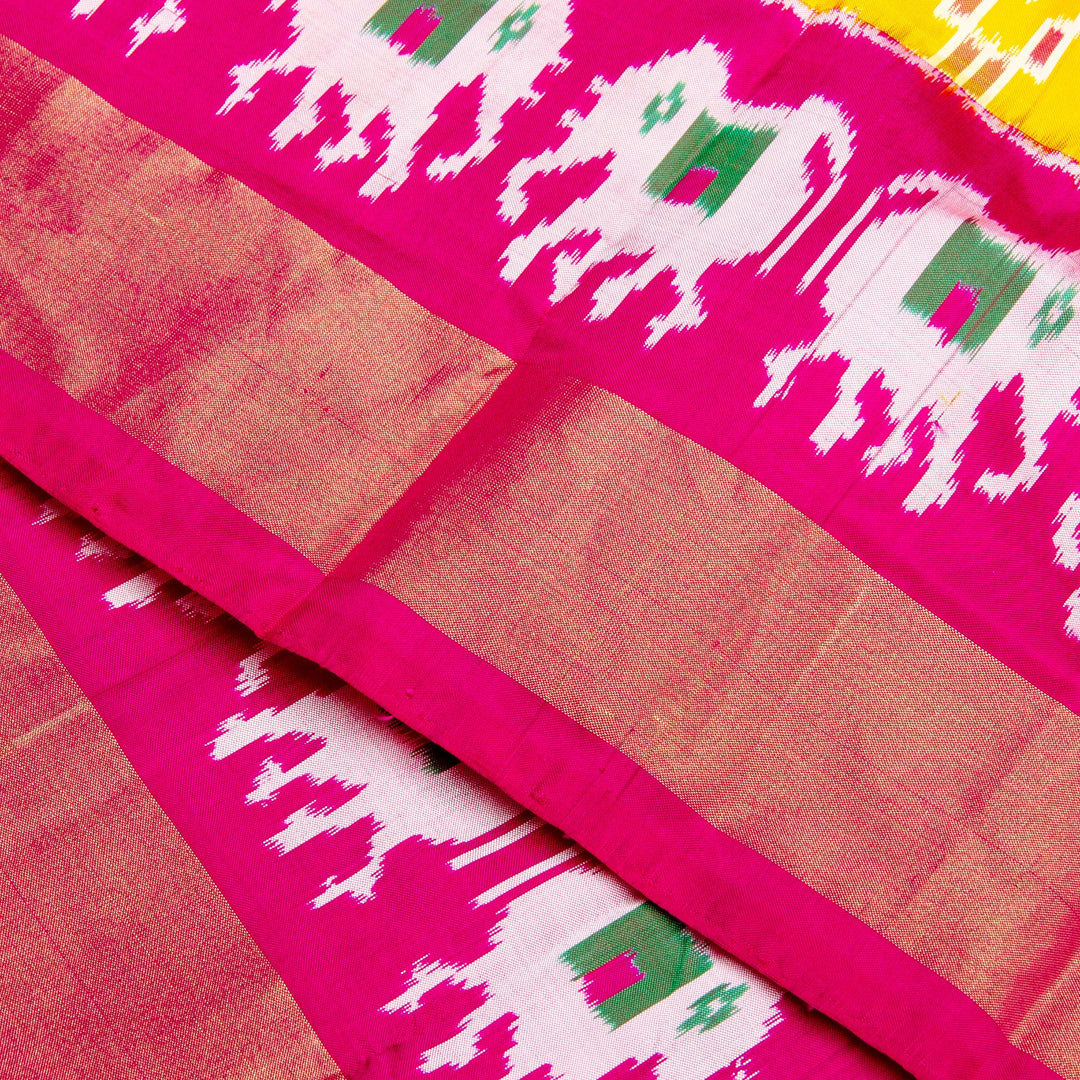 Kuberan Yellow Pink Pochampally Pavada