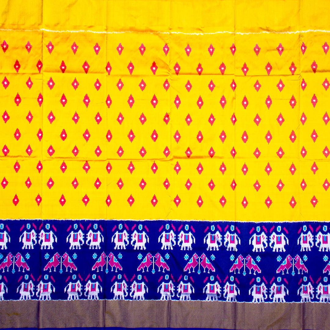 Kuberan Yellow Blue Pochampally Pavada