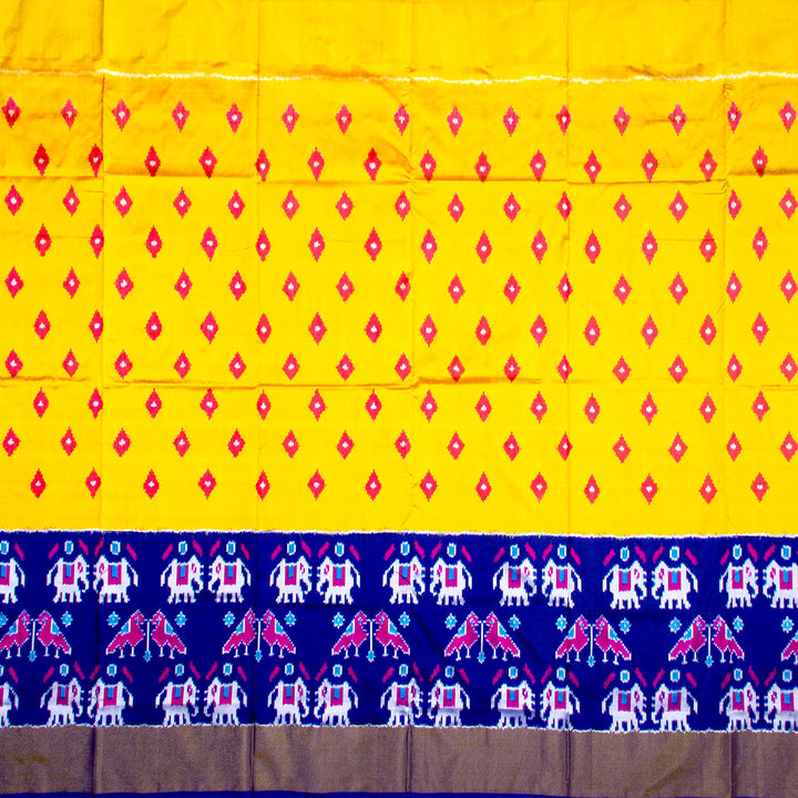 Kuberan Yellow Blue Pochampally Pavada