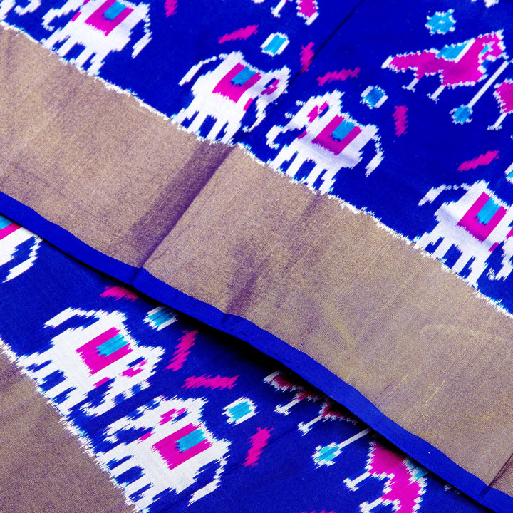 Kuberan Yellow Blue Pochampally Pavada