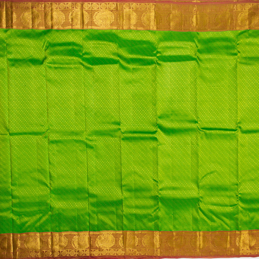Kuberan Green Red Silk Saree