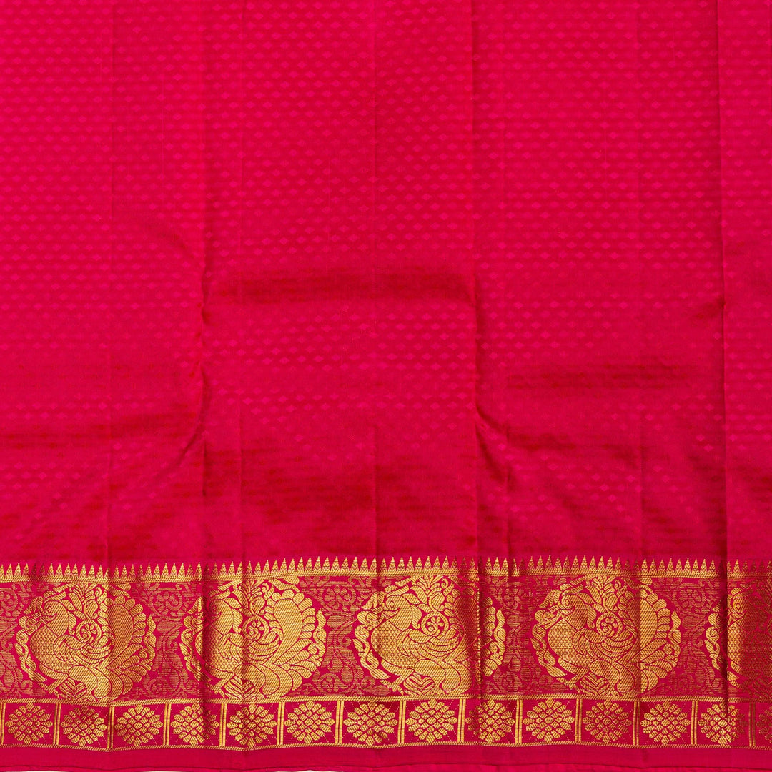 Kuberan Green Red Silk Saree