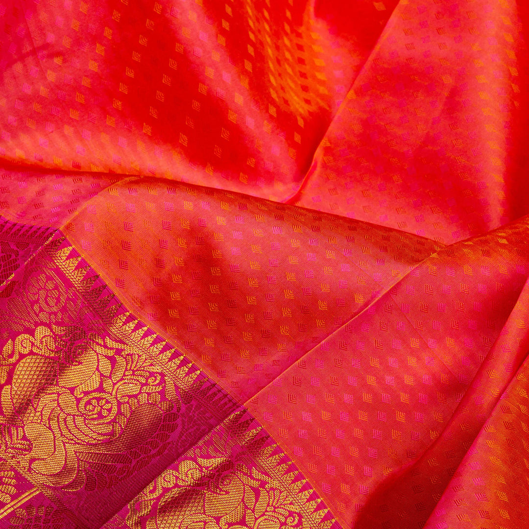 Kuberan Peach Pink Pure Silk Saree