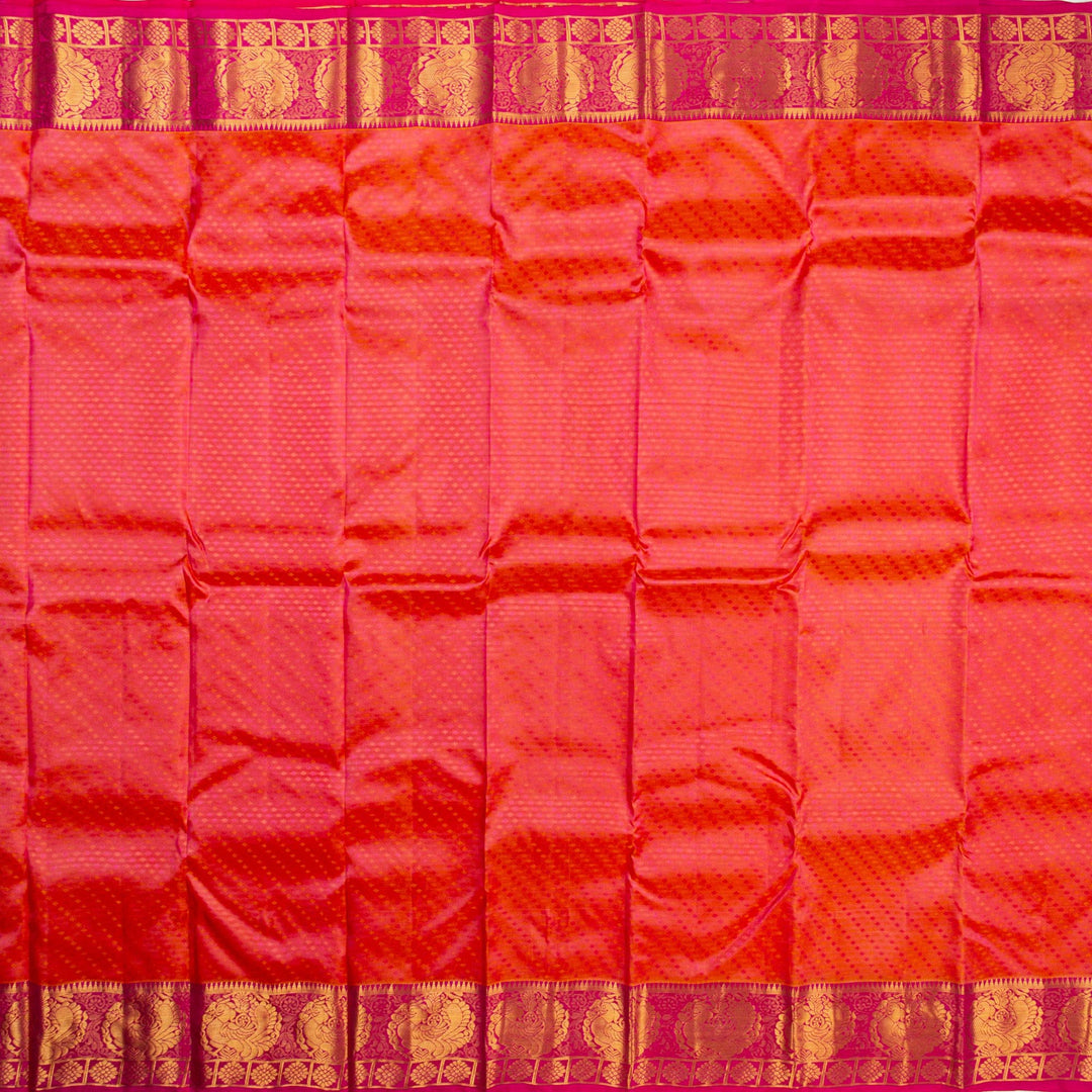 Kuberan Peach Pink Pure Silk Saree