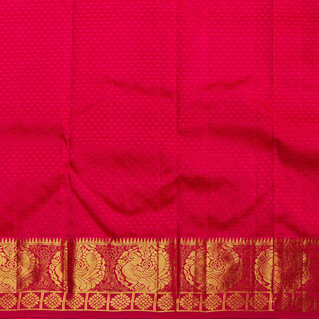 Kuberan Peach Pink Pure Silk Saree