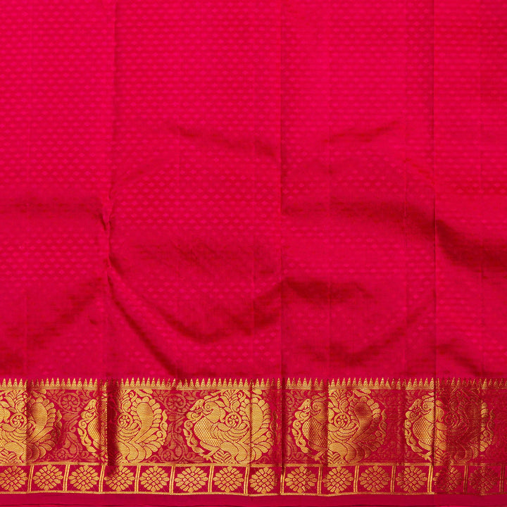 Kuberan Peach Pink Pure Silk Saree