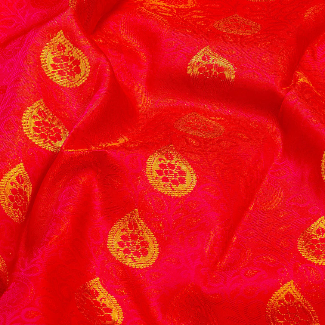 Kuberan Orange Pure Silk Saree